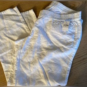 NWT gap linen pants white maternity medium